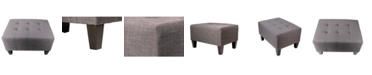 MJL Furniture Designs Max Button Tufted Upholstered Squared Ottoman